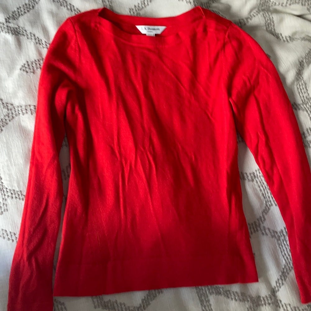 LK Bennet Red Marino Wool boat neck sweater